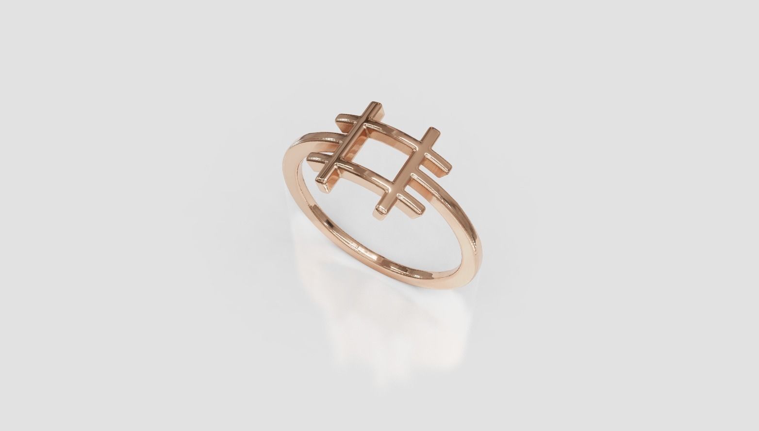Hashtag design ring 3D print model_2
