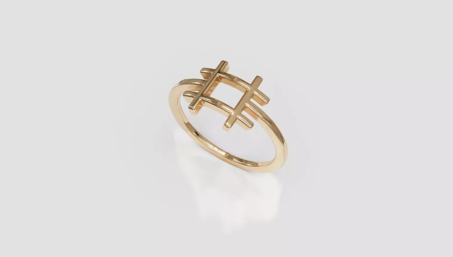 Hashtag design ring 3D print model_0