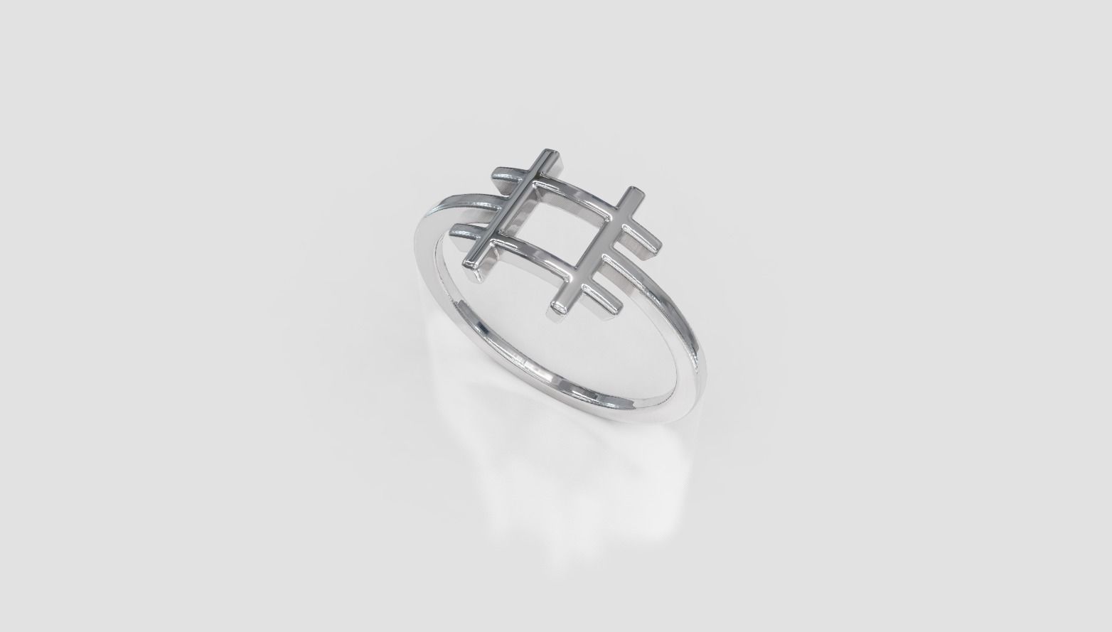 Hashtag design ring 3D print model_1