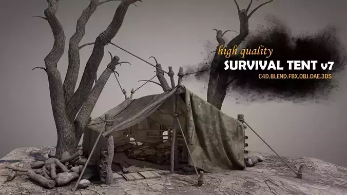 Survival Tent v7 3D model