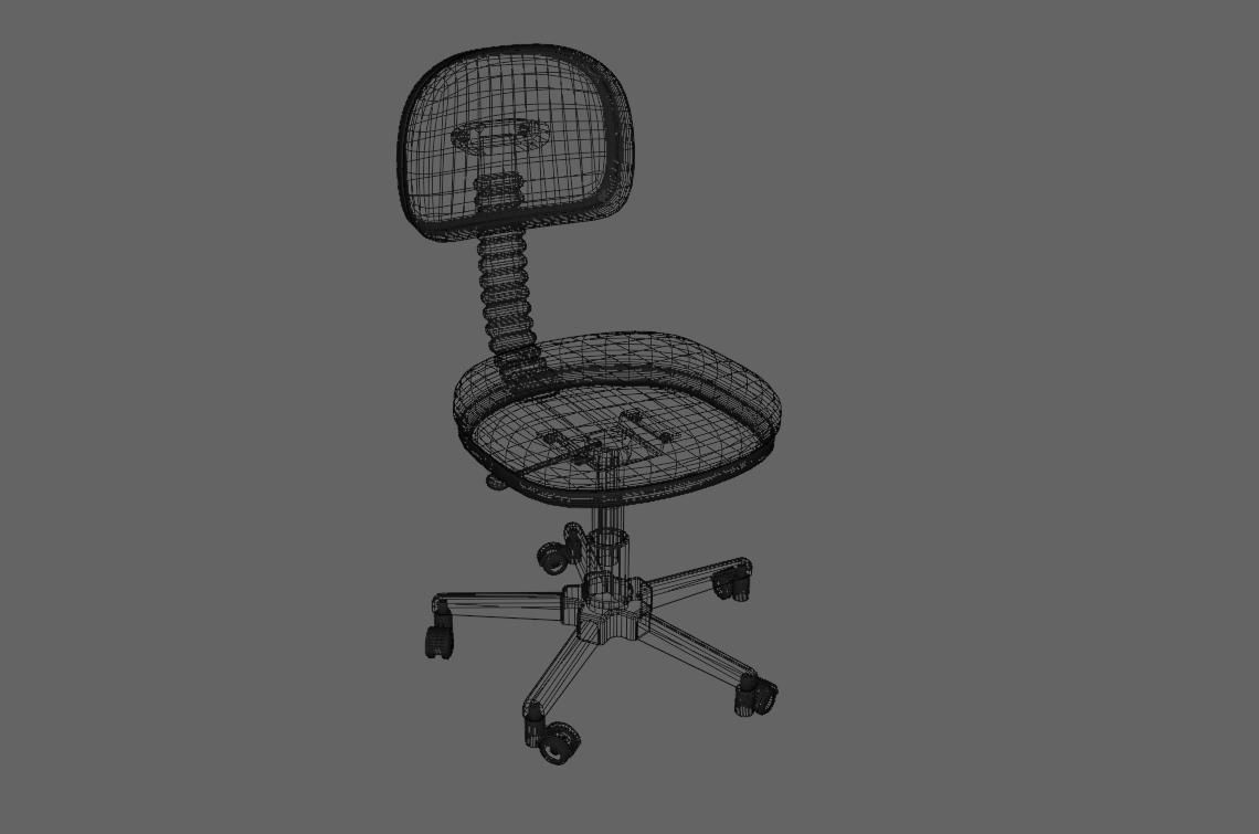 Office Chair Adjustable - Cadeira de Escritorio Low-poly 3D model_27
