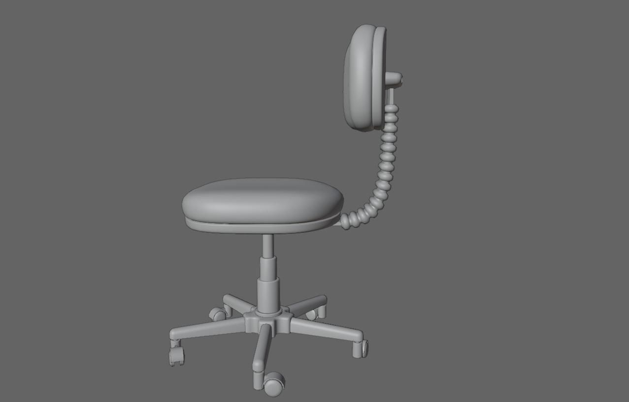 Office Chair Adjustable - Cadeira de Escritorio Low-poly 3D model_21