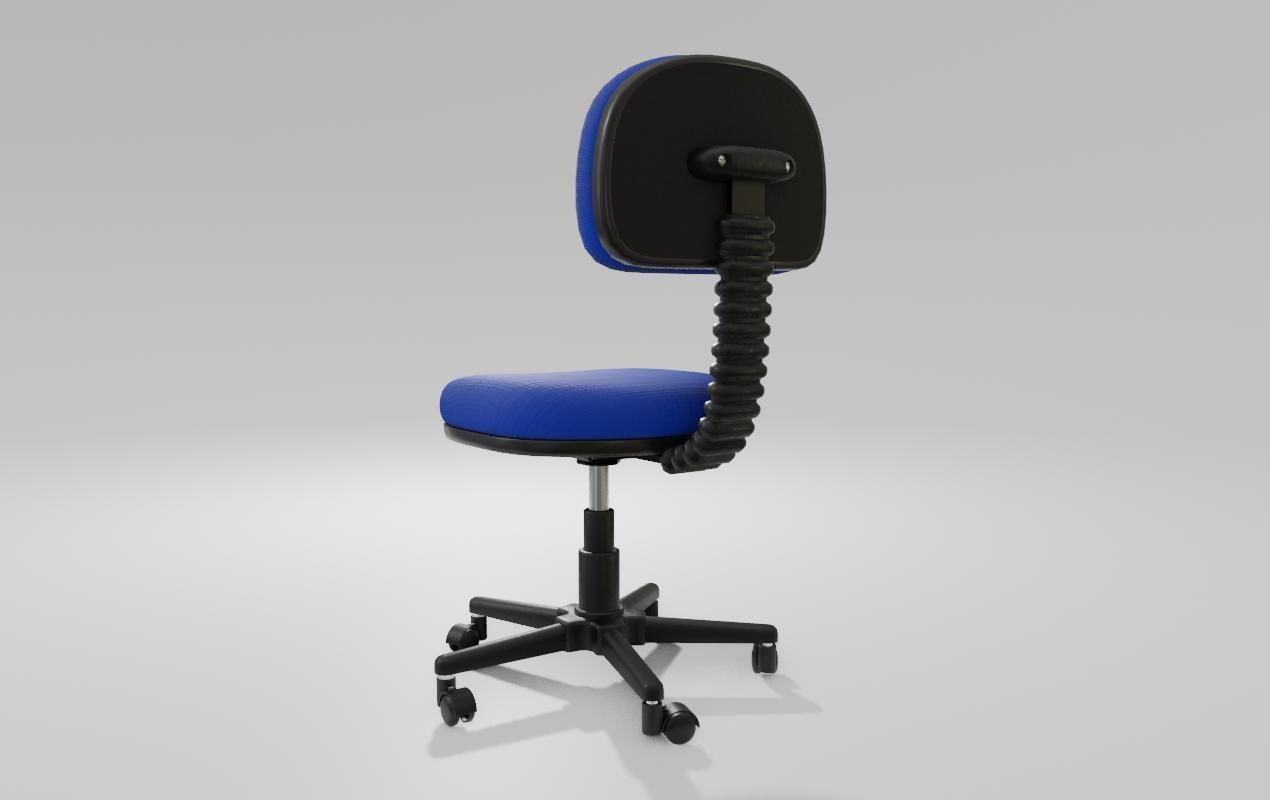 Office Chair Adjustable - Cadeira de Escritorio Low-poly 3D model_9
