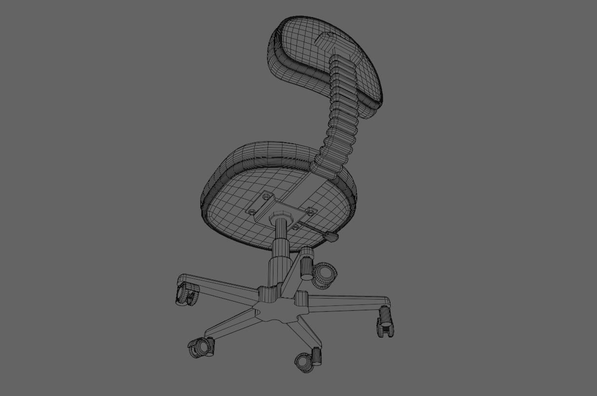 Office Chair Adjustable - Cadeira de Escritorio Low-poly 3D model_26