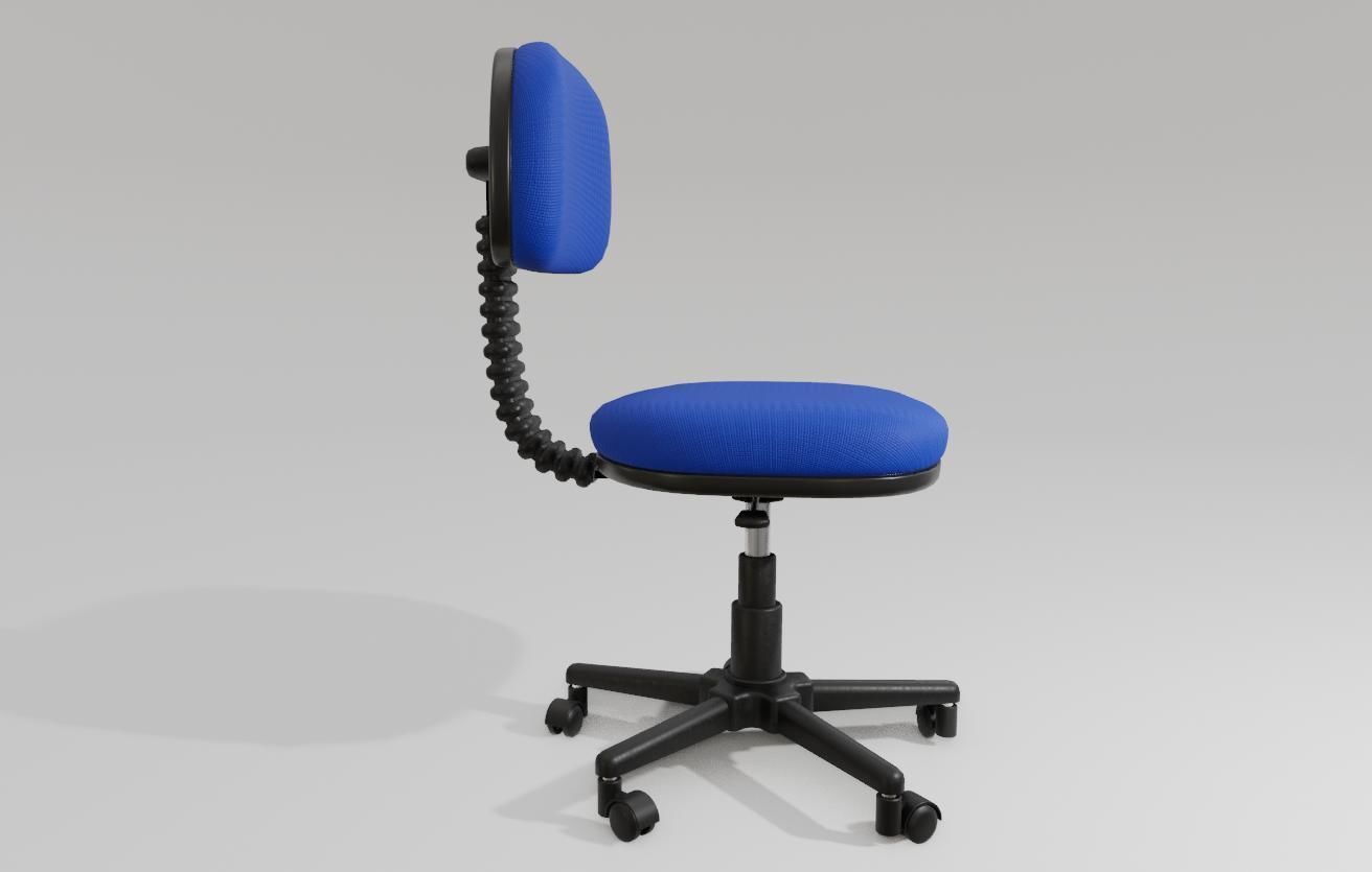 Office Chair Adjustable - Cadeira de Escritorio Low-poly 3D model_4