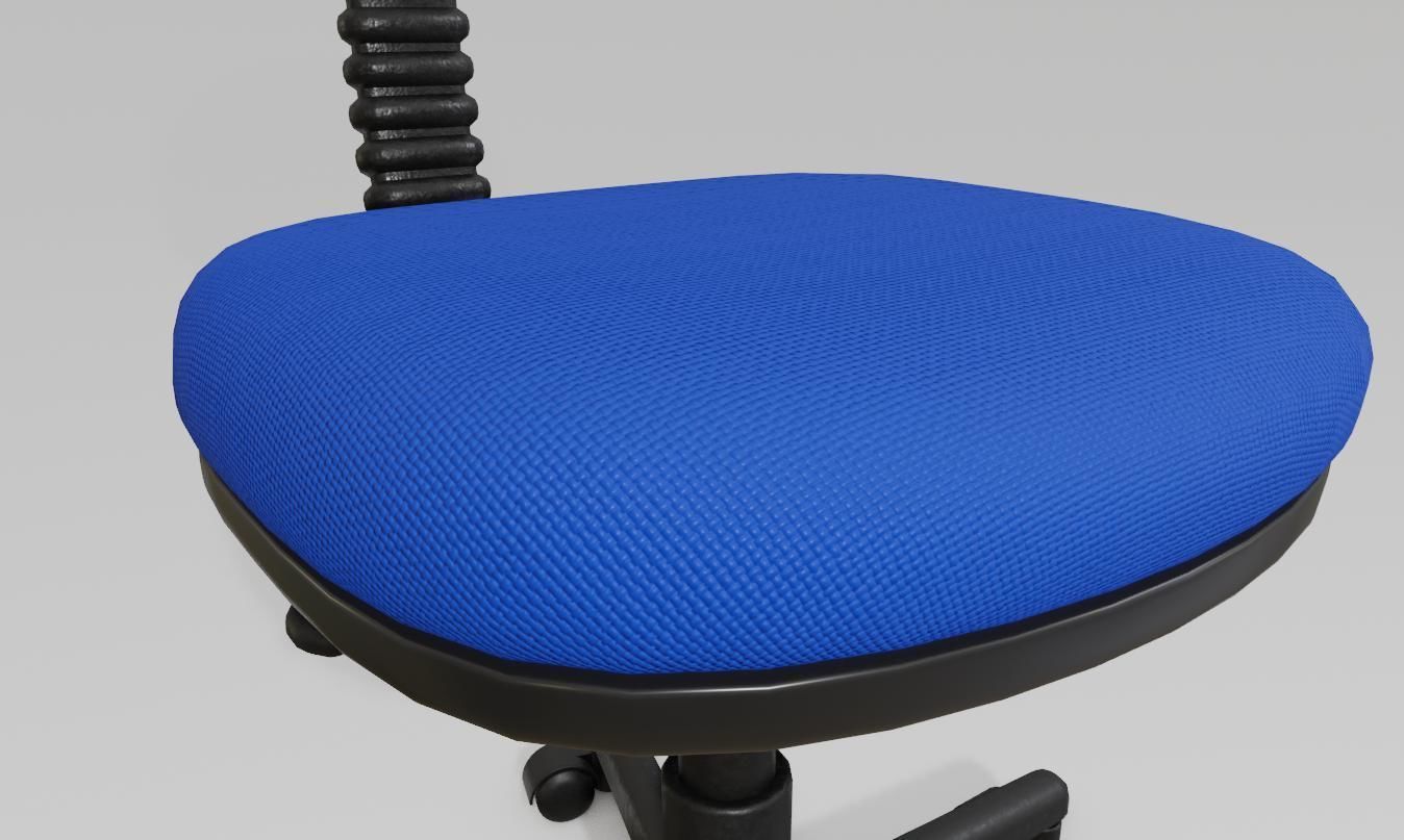 Office Chair Adjustable - Cadeira de Escritorio Low-poly 3D model_12