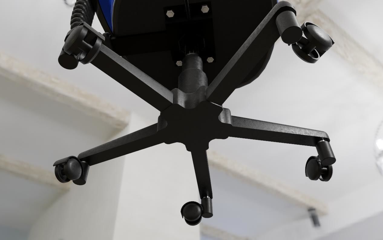 Office Chair Adjustable - Cadeira de Escritorio Low-poly 3D model_18