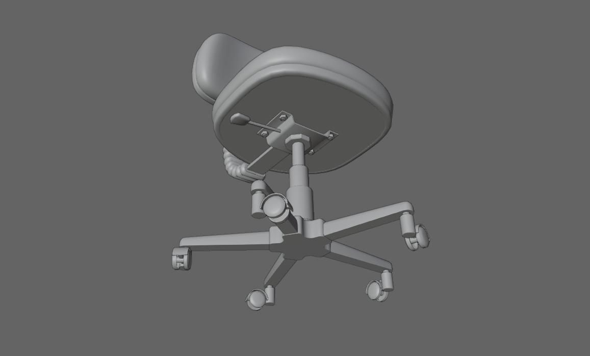 Office Chair Adjustable - Cadeira de Escritorio Low-poly 3D model_20