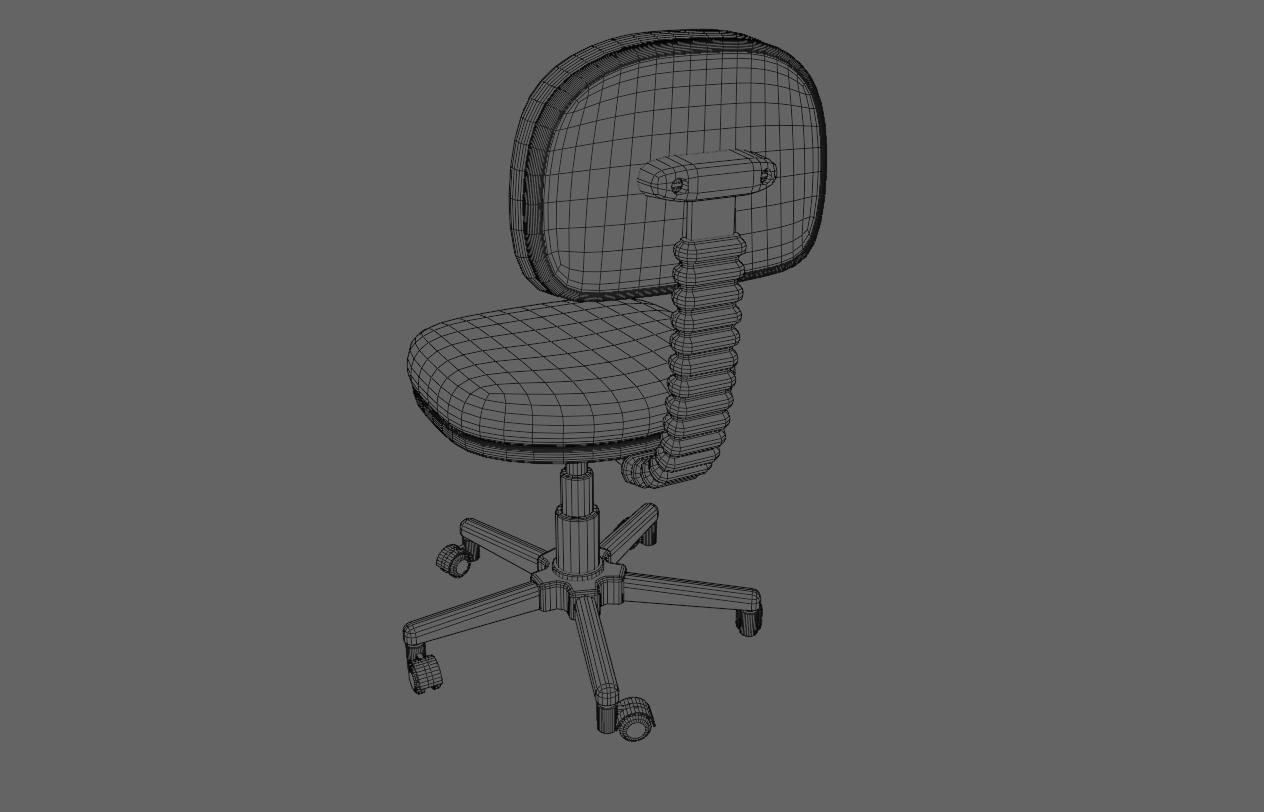 Office Chair Adjustable - Cadeira de Escritorio Low-poly 3D model_25