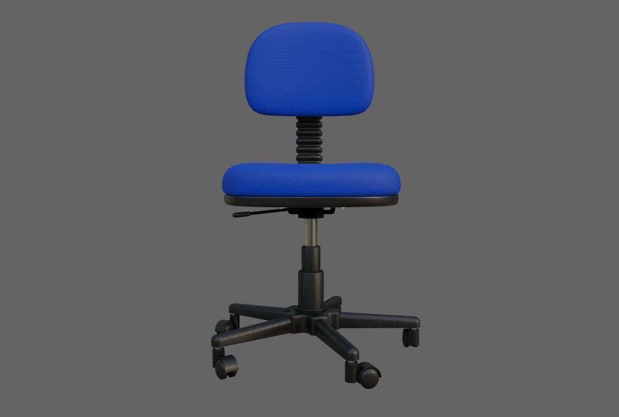 Office Chair Adjustable - Cadeira de Escritorio Low-poly 3D model_19