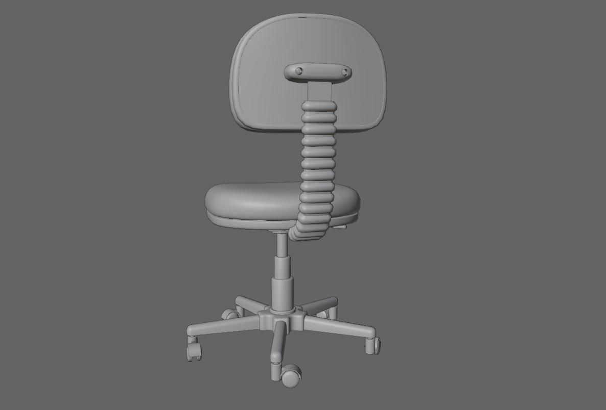 Office Chair Adjustable - Cadeira de Escritorio Low-poly 3D model_22