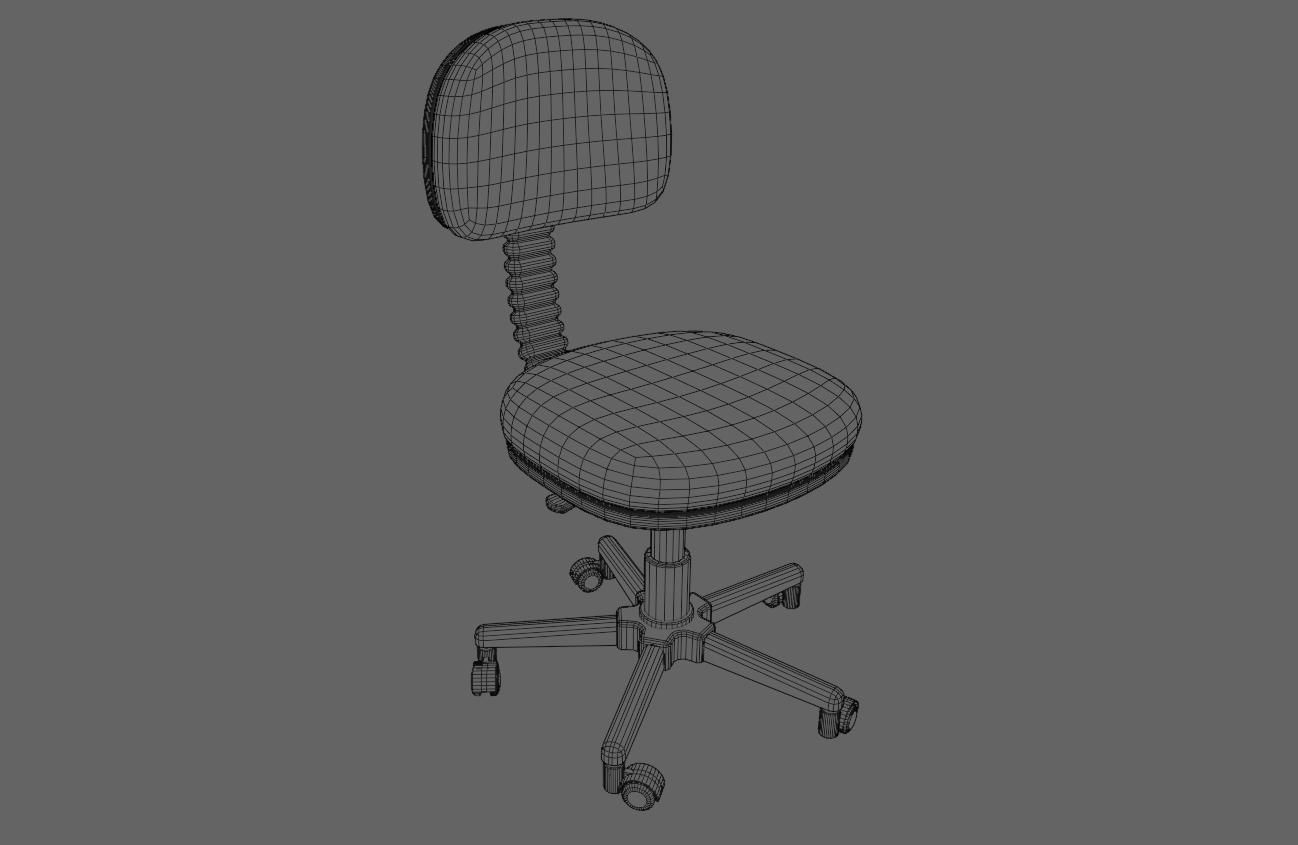 Office Chair Adjustable - Cadeira de Escritorio Low-poly 3D model_24