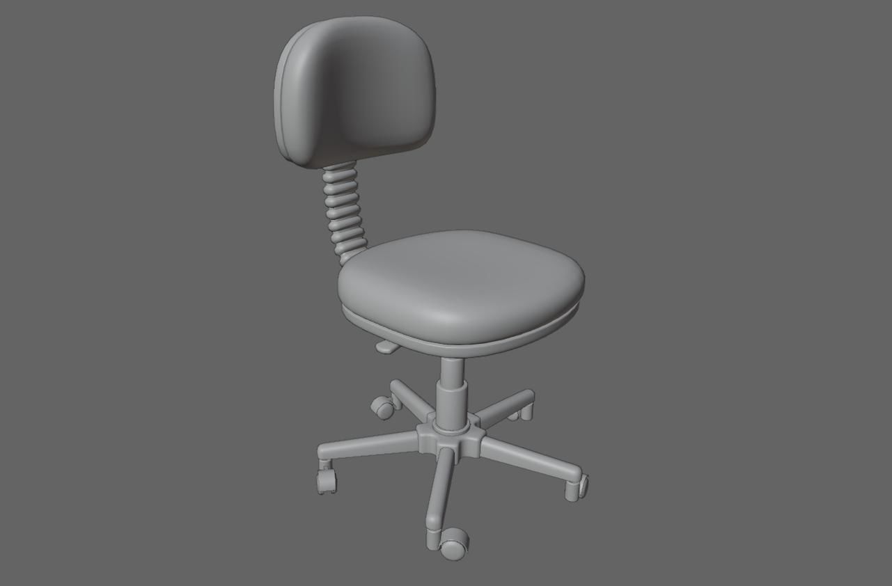 Office Chair Adjustable - Cadeira de Escritorio Low-poly 3D model_23