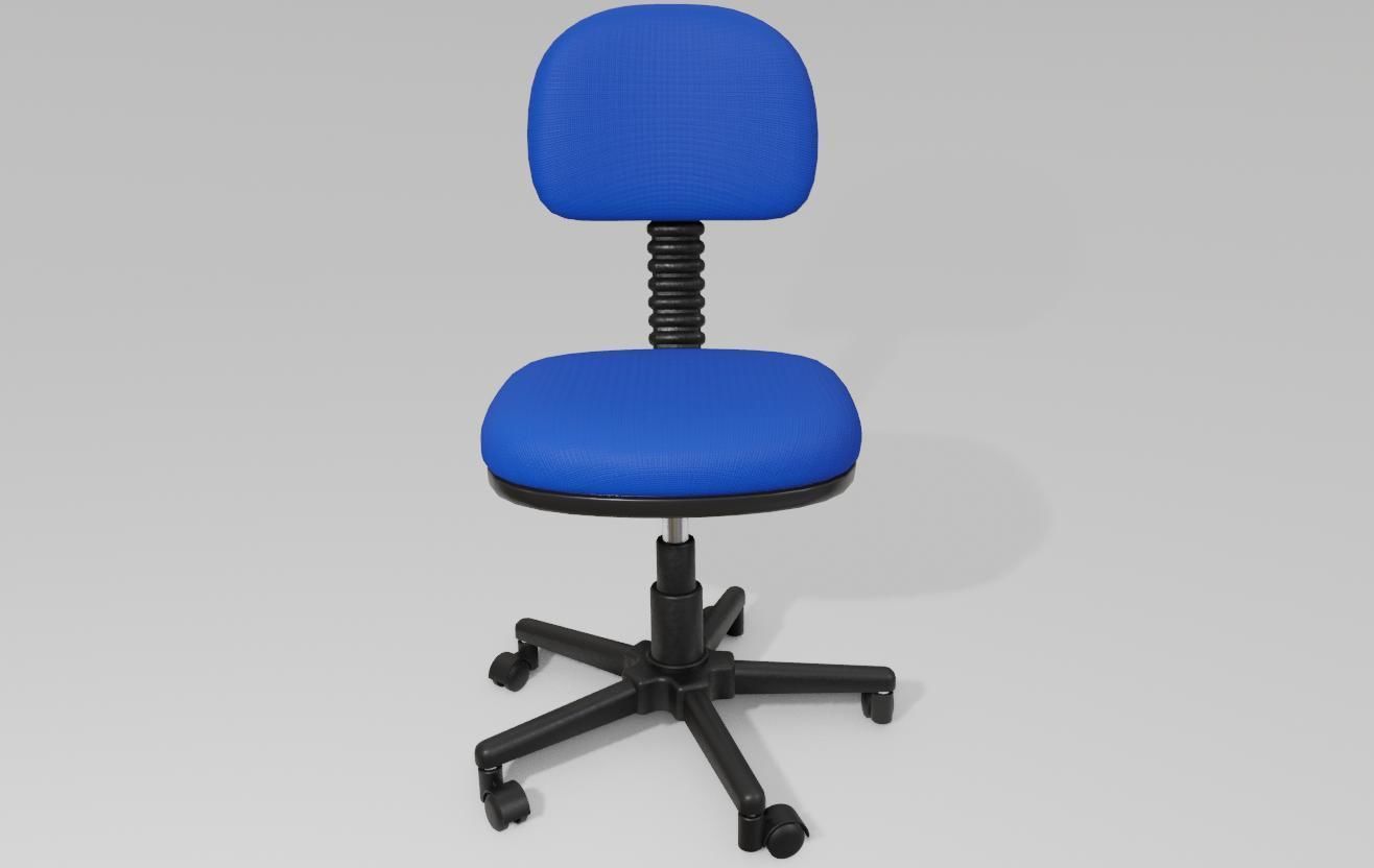 Office Chair Adjustable - Cadeira de Escritorio Low-poly 3D model_3