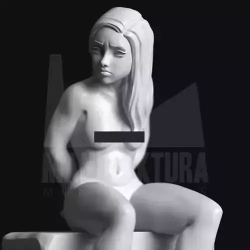 Slave Girl Sitting on Stone - Sub Series 133