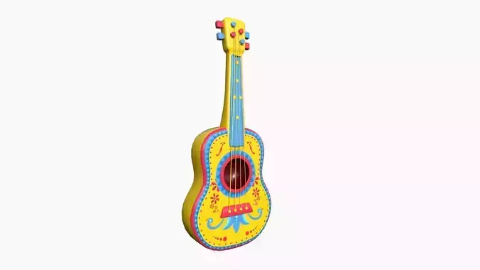 Cartoon Mexican Guitar A02 Yellow Blue - Music Instrument Design