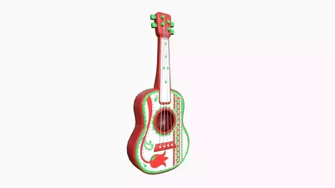 Cartoon Mexican Guitar A03 Red Green - Music Instrument Design