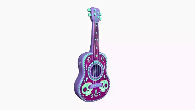 Cartoon Mexican Guitar A04 Purple - Music Instrument Design