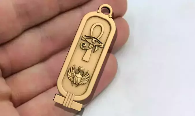 Cartouch Scarab Ankh   Pendant Pharaonic Inscriptions Egypt  3D print model