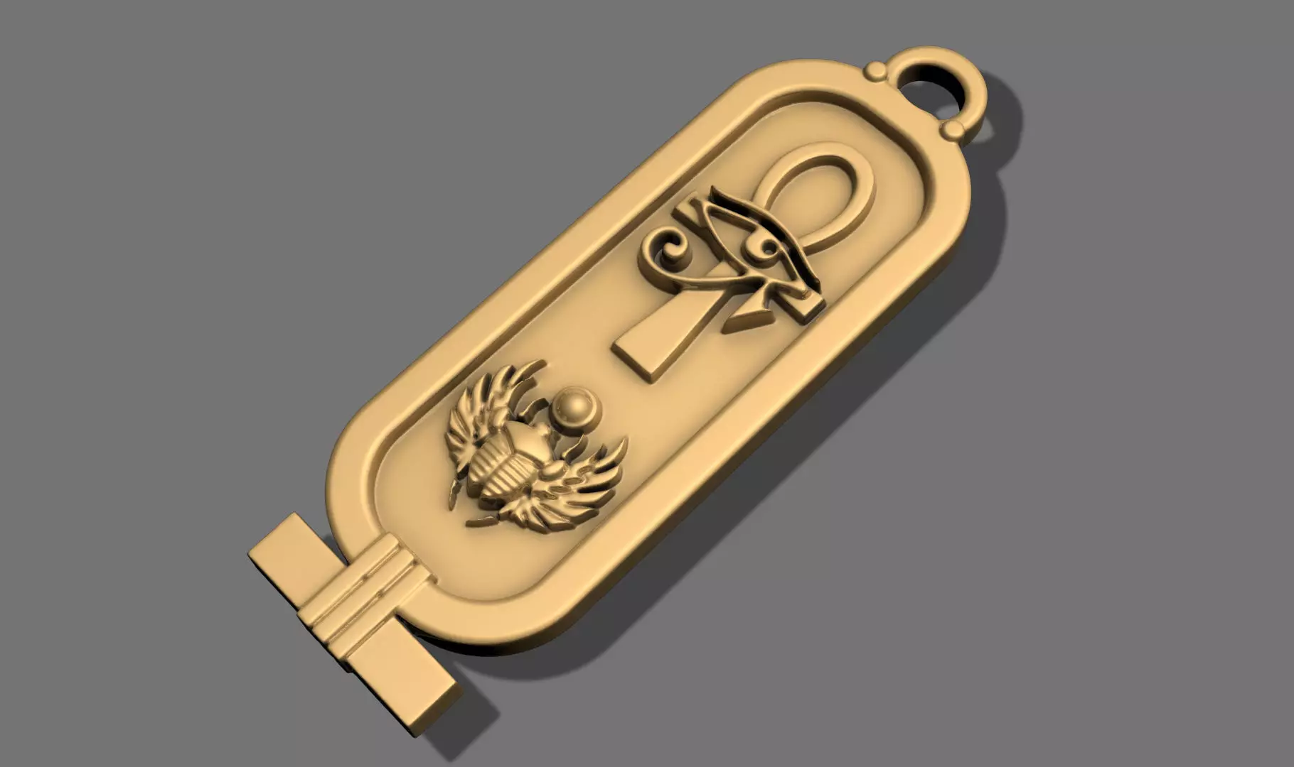 Cartouch Scarab Ankh   Pendant Pharaonic Inscriptions Egypt  3D print model_6