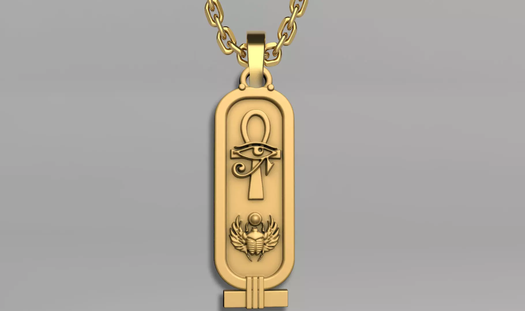 Cartouch Scarab Ankh   Pendant Pharaonic Inscriptions Egypt  3D print model_7