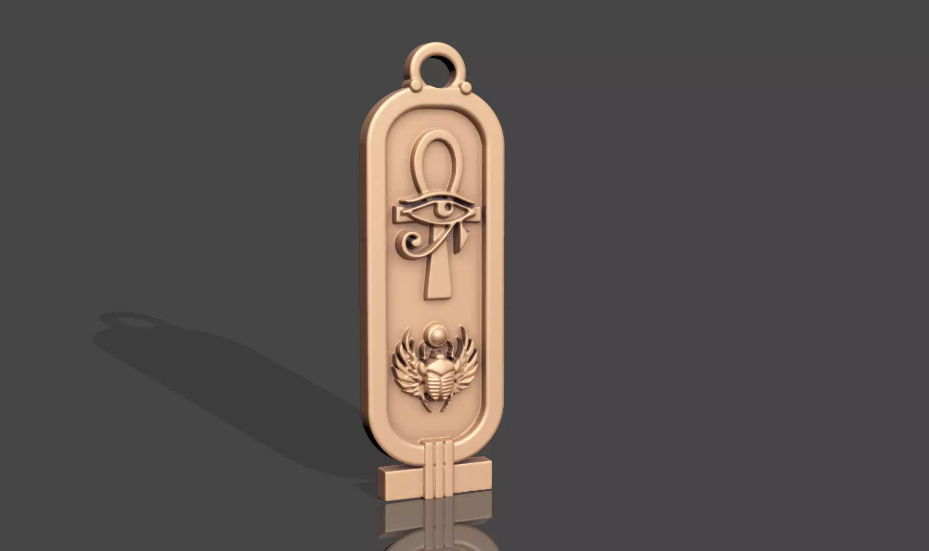Cartouch Scarab Ankh   Pendant Pharaonic Inscriptions Egypt  3D print model_5