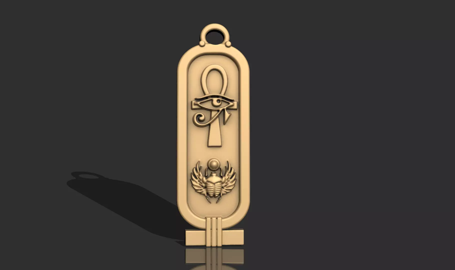 Cartouch Scarab Ankh   Pendant Pharaonic Inscriptions Egypt  3D print model_4