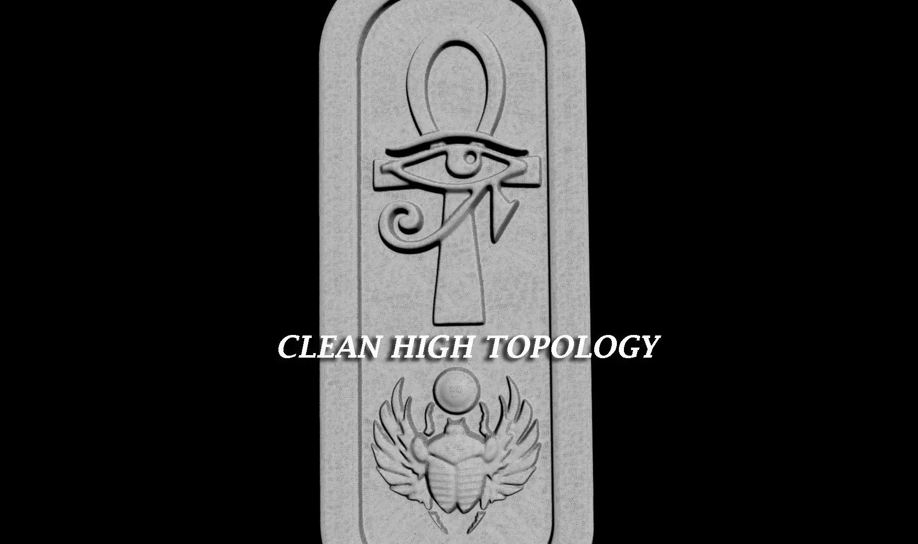 Cartouch Scarab Ankh   Pendant Pharaonic Inscriptions Egypt  3D print model_9