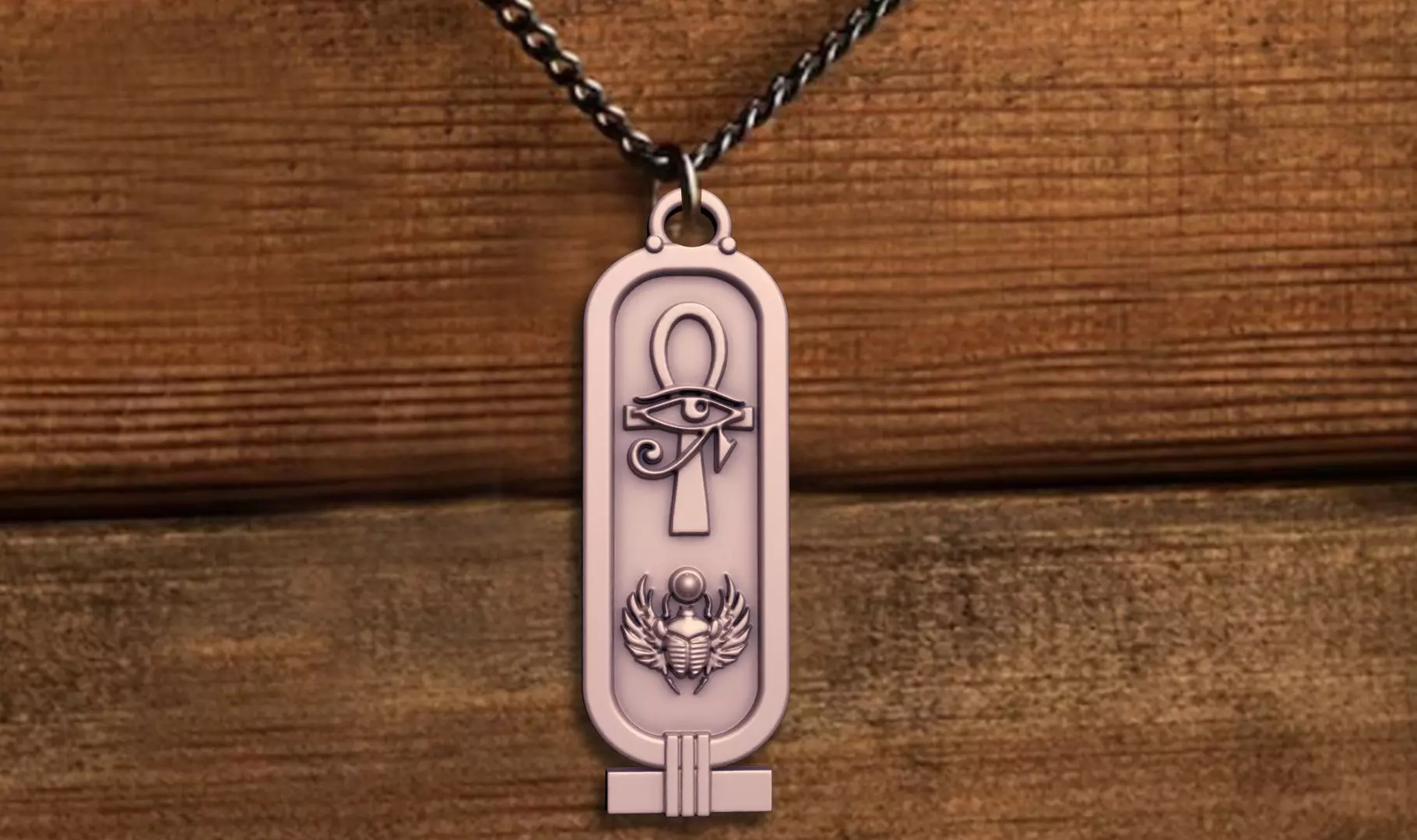 Cartouch Scarab Ankh   Pendant Pharaonic Inscriptions Egypt  3D print model_8