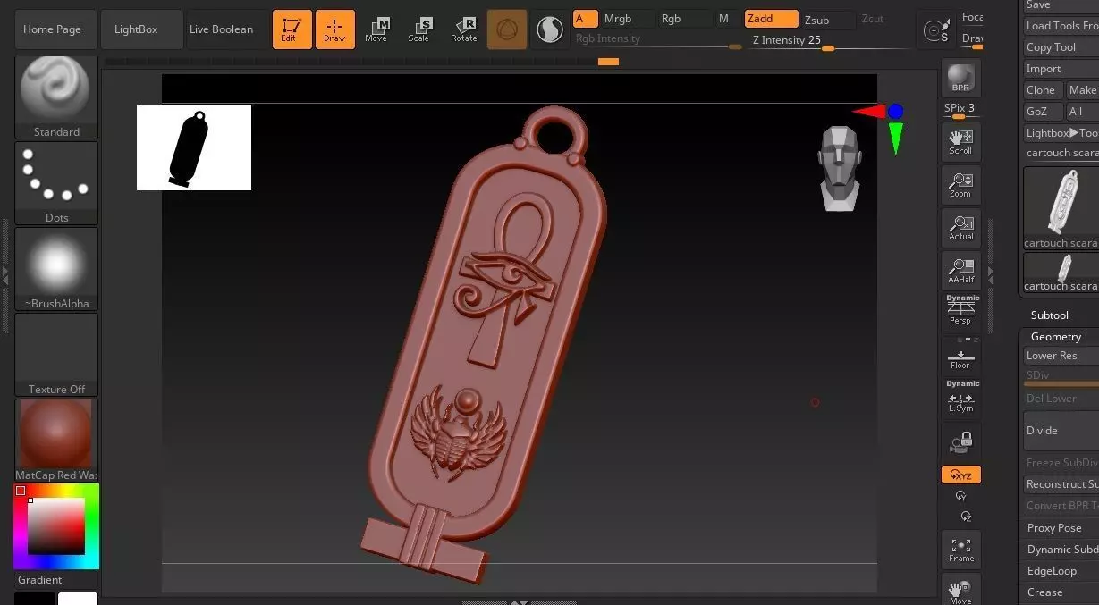Cartouch Scarab Ankh   Pendant Pharaonic Inscriptions Egypt  3D print model_2