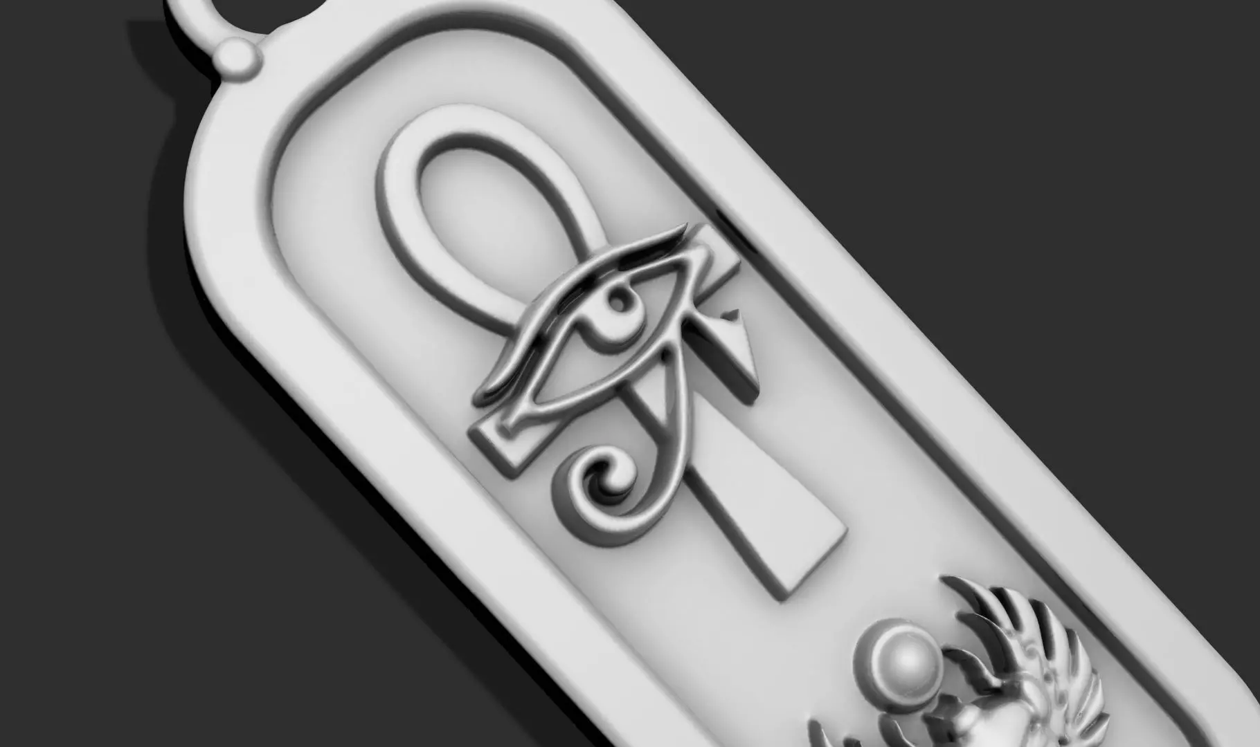 Cartouch Scarab Ankh   Pendant Pharaonic Inscriptions Egypt  3D print model_1