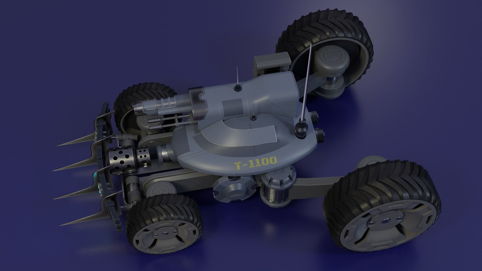 Sci Fi tank Hipoly model 3D model_6