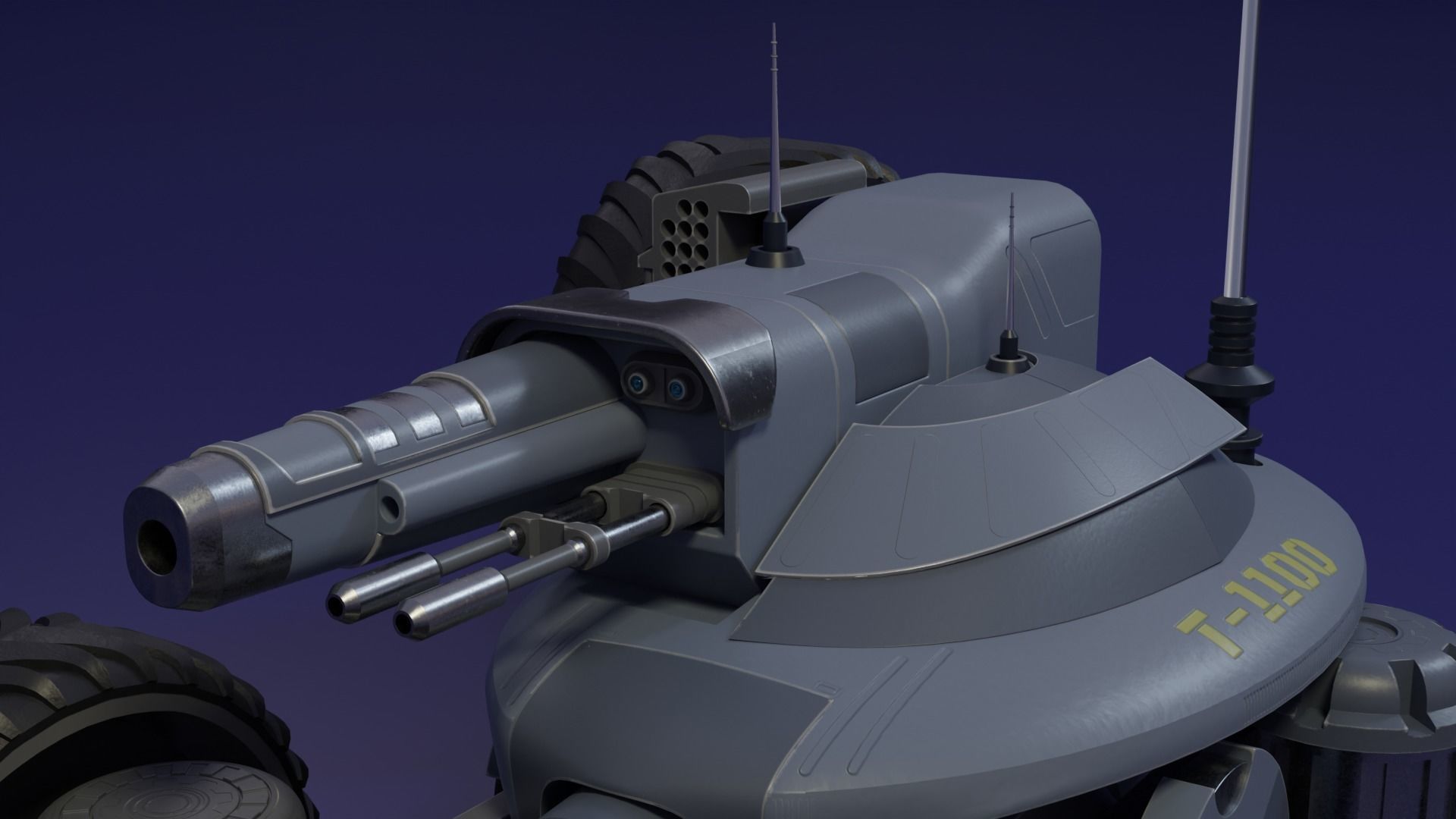 Sci Fi tank Hipoly model 3D model_9