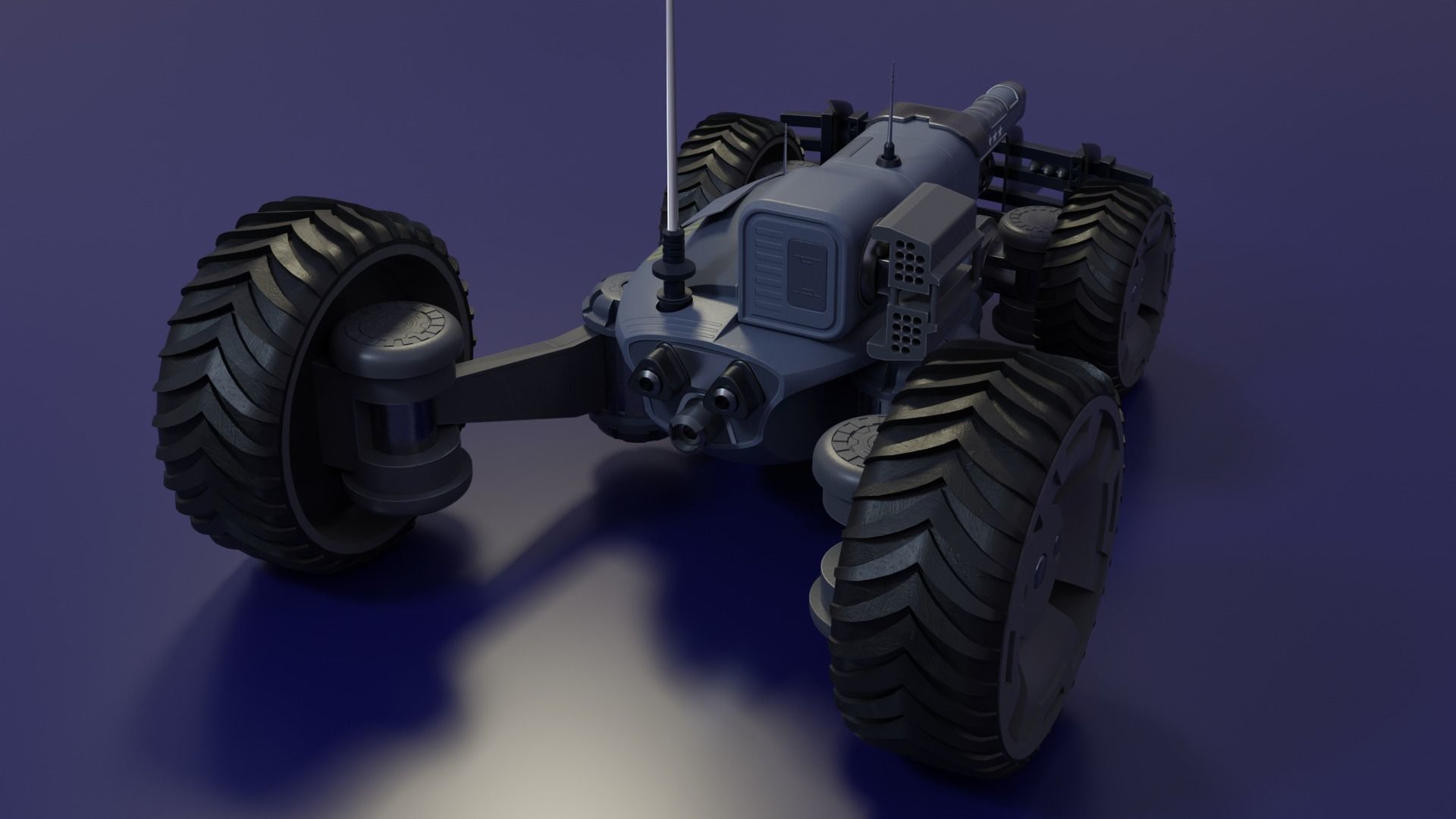Sci Fi tank Hipoly model 3D model_8