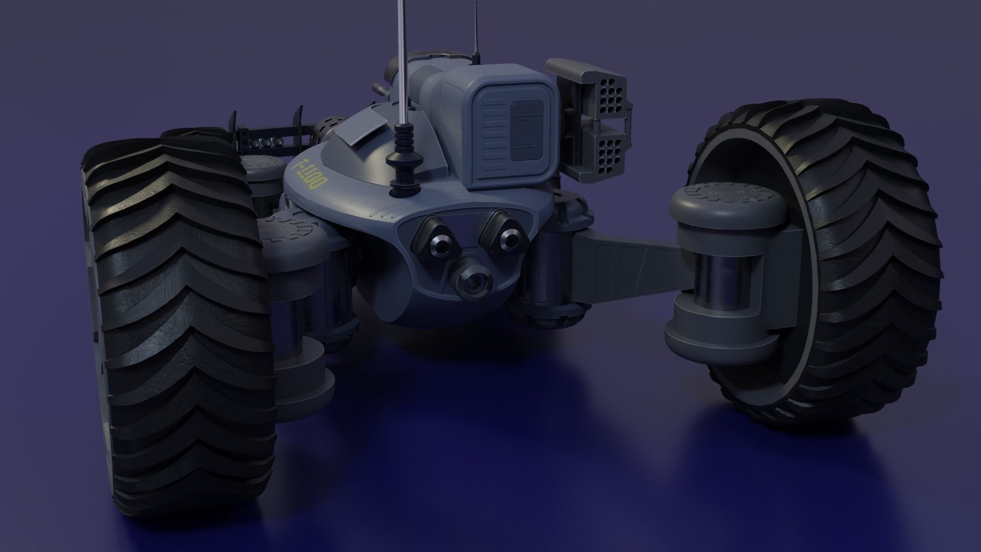 Sci Fi tank Hipoly model 3D model_7