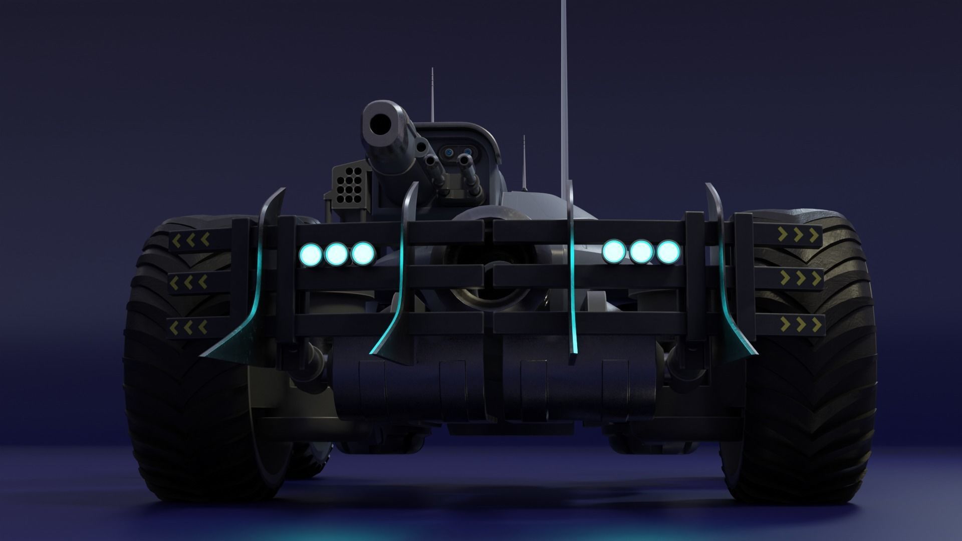 Sci Fi tank Hipoly model 3D model_5