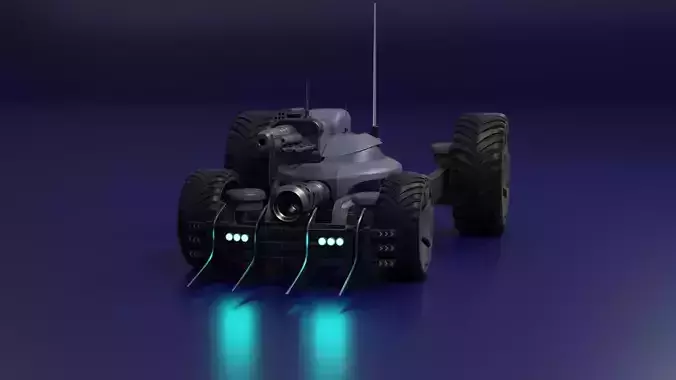 Sci Fi tank Hipoly model