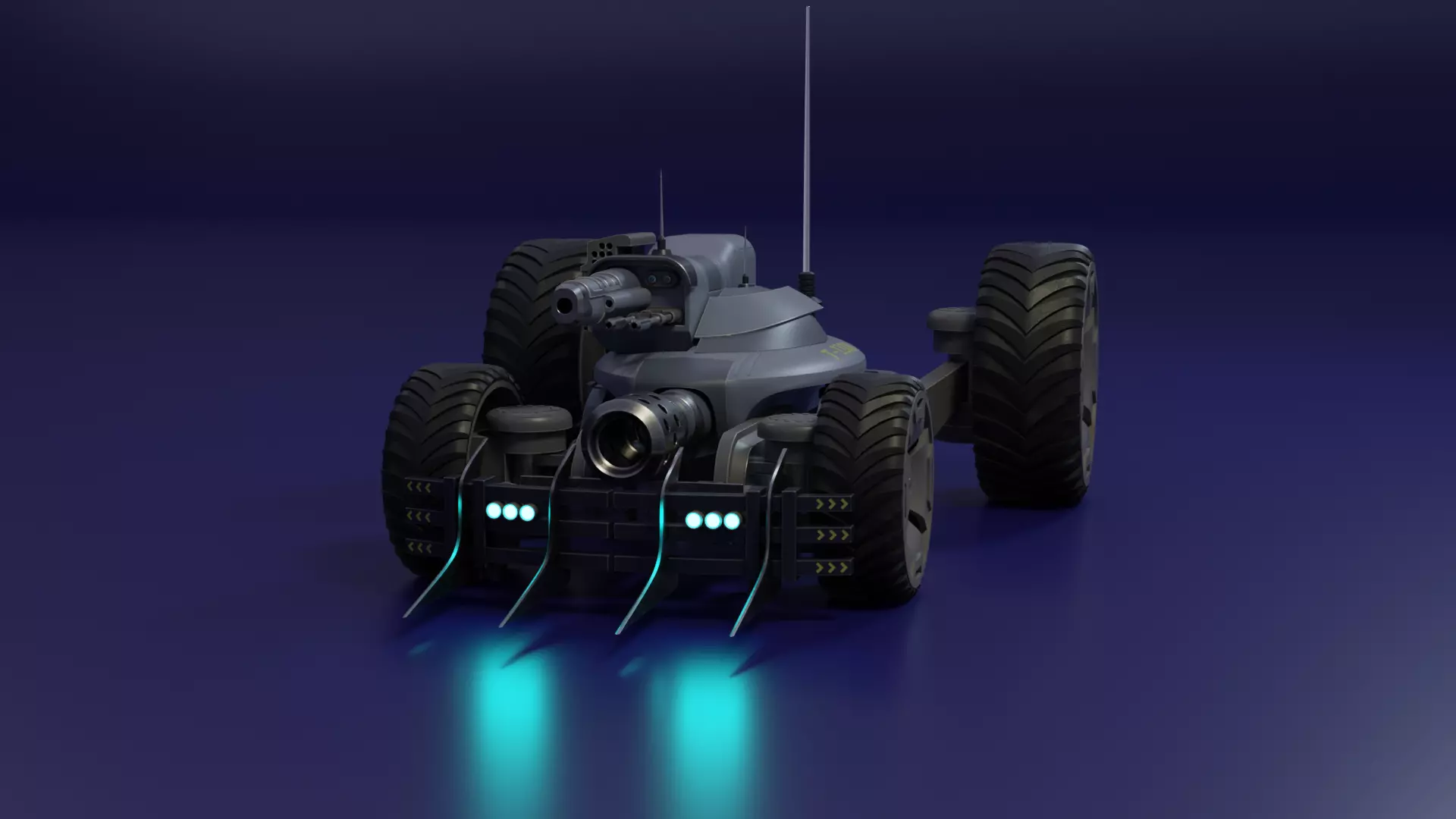Sci Fi tank Hipoly model 3D model_0