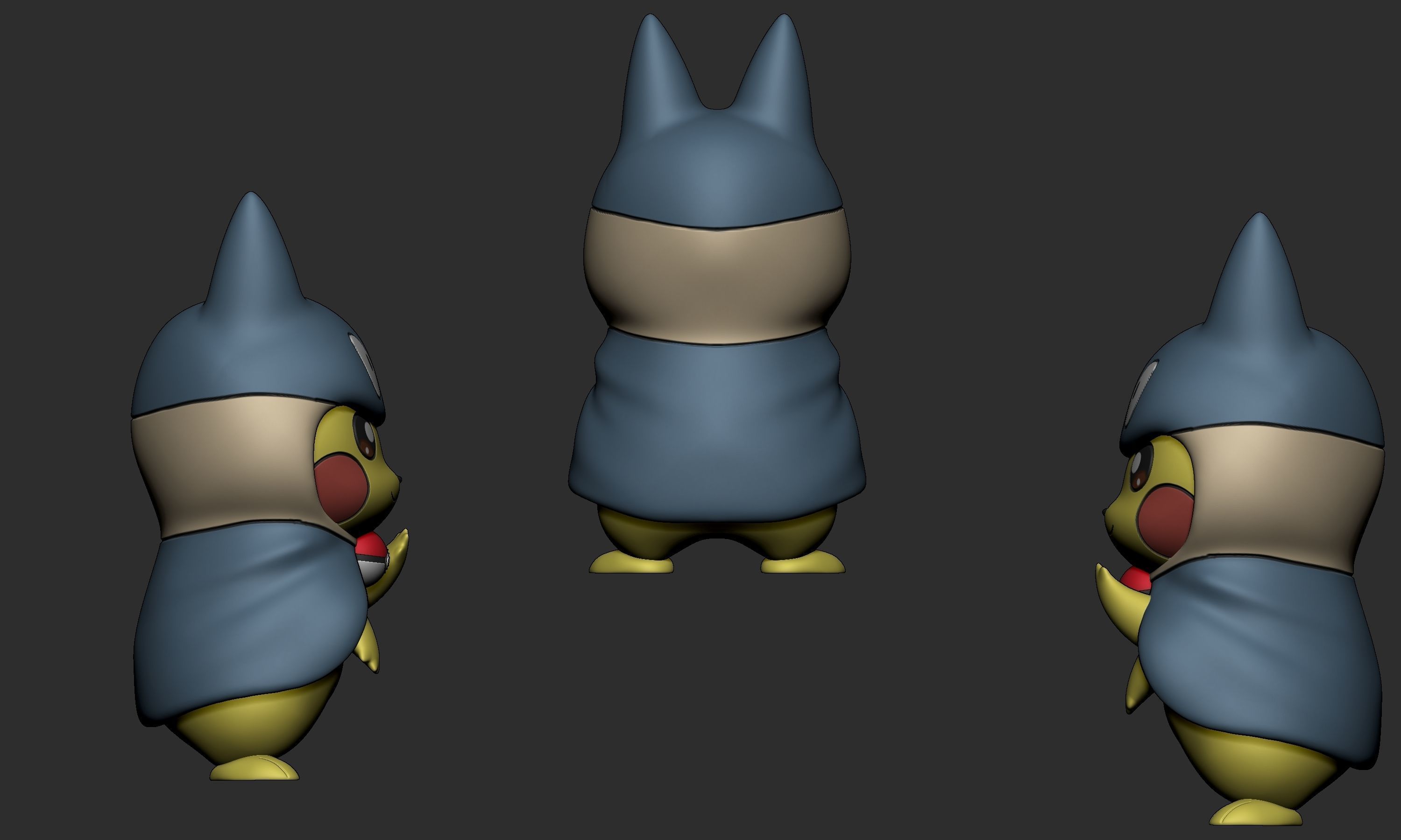 Pokemon - Pikachu Munchlax Cosplay Free 3D print model_2