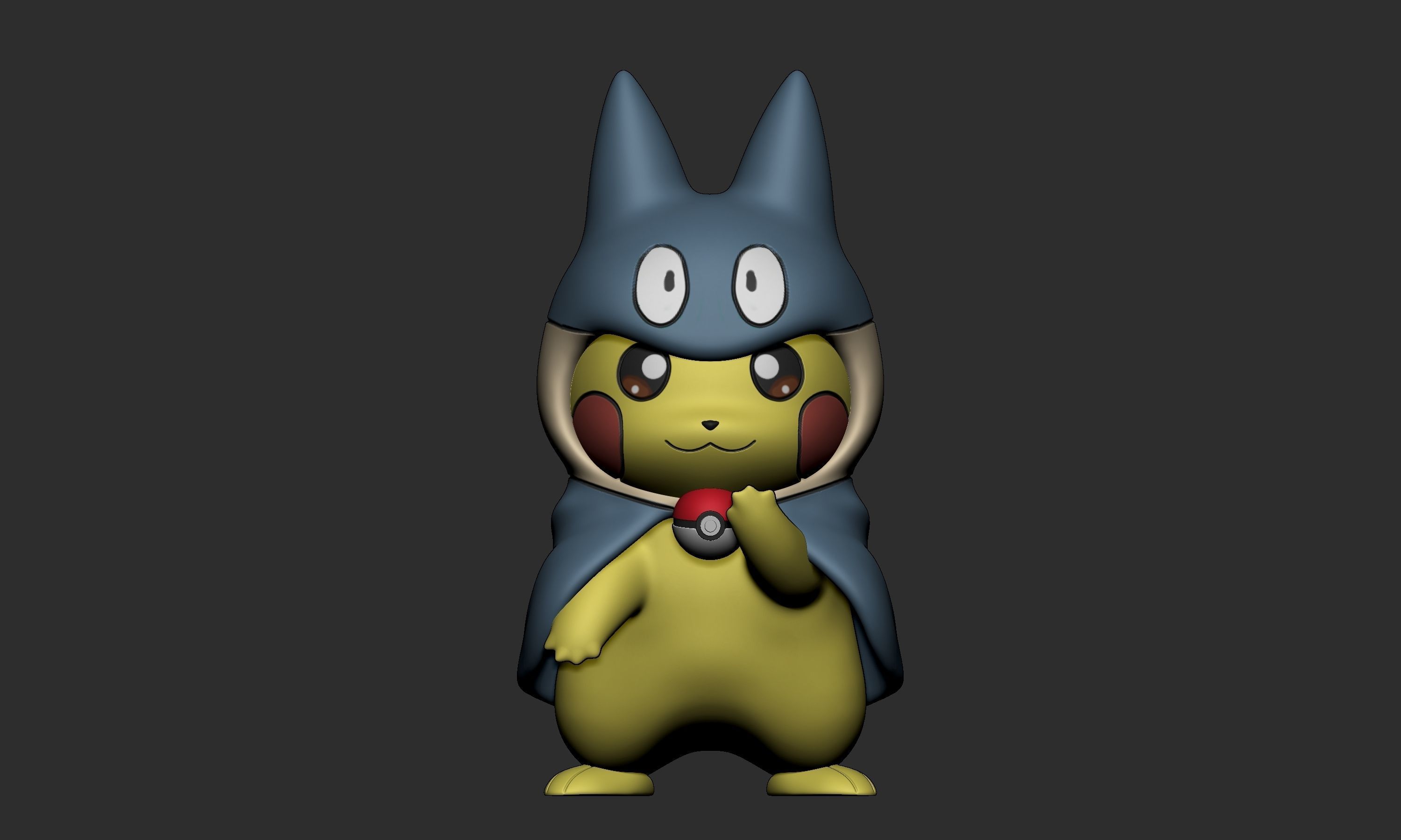 Pokemon - Pikachu Munchlax Cosplay Free 3D print model_1