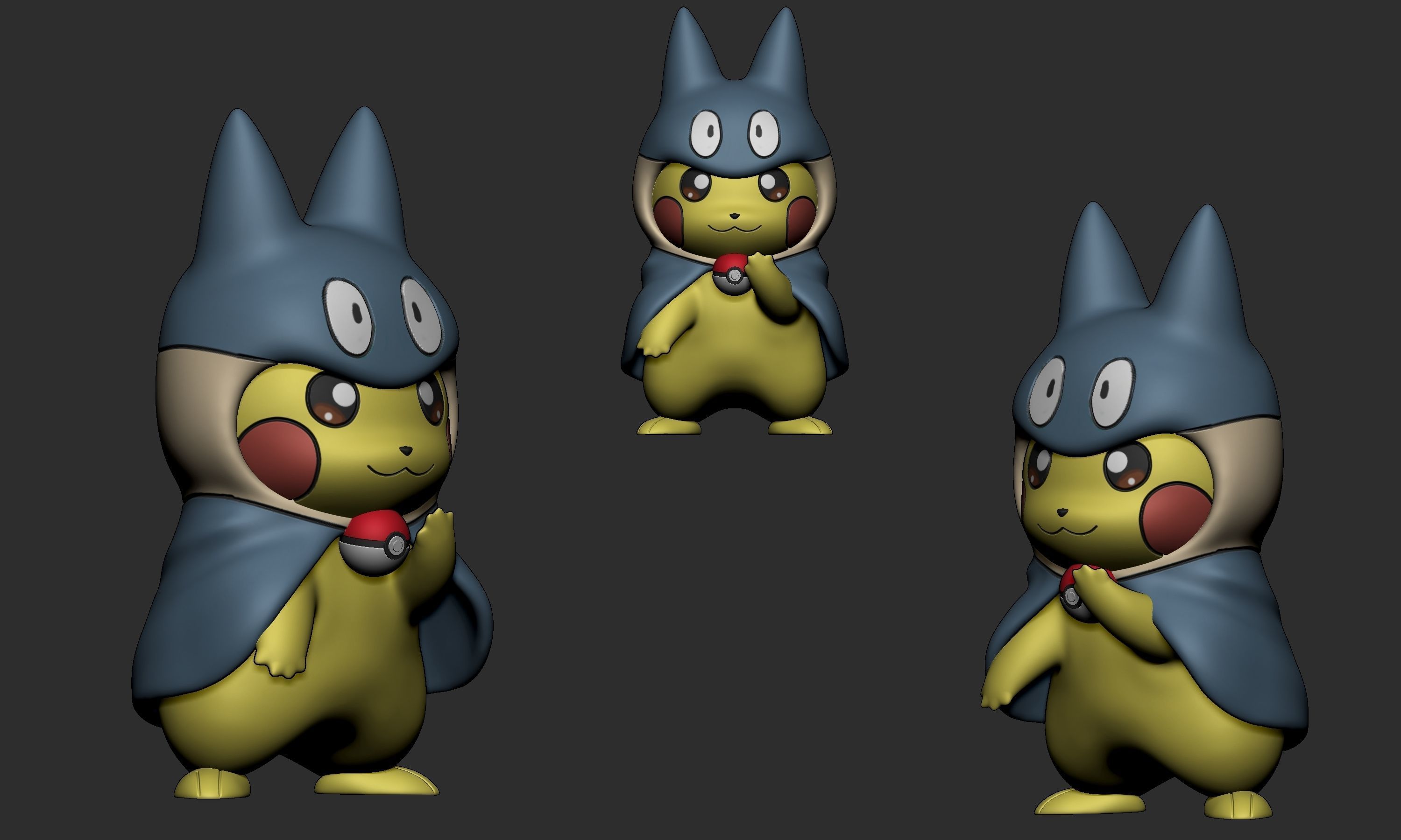 Pokemon - Pikachu Munchlax Cosplay Free 3D print model_5