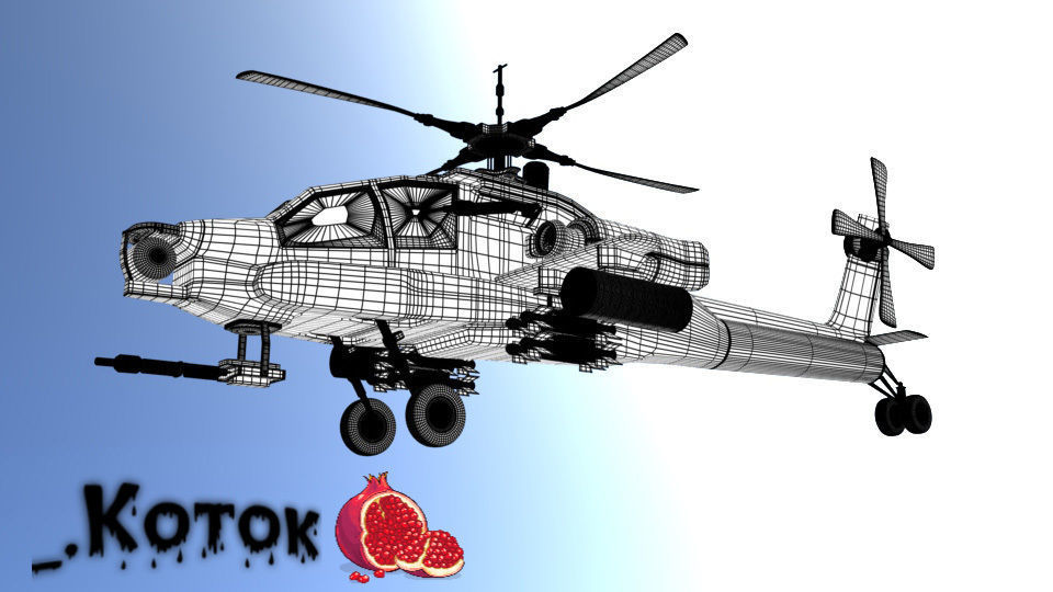 Apache military helicopter flying in sky Free low-poly 3D model_14