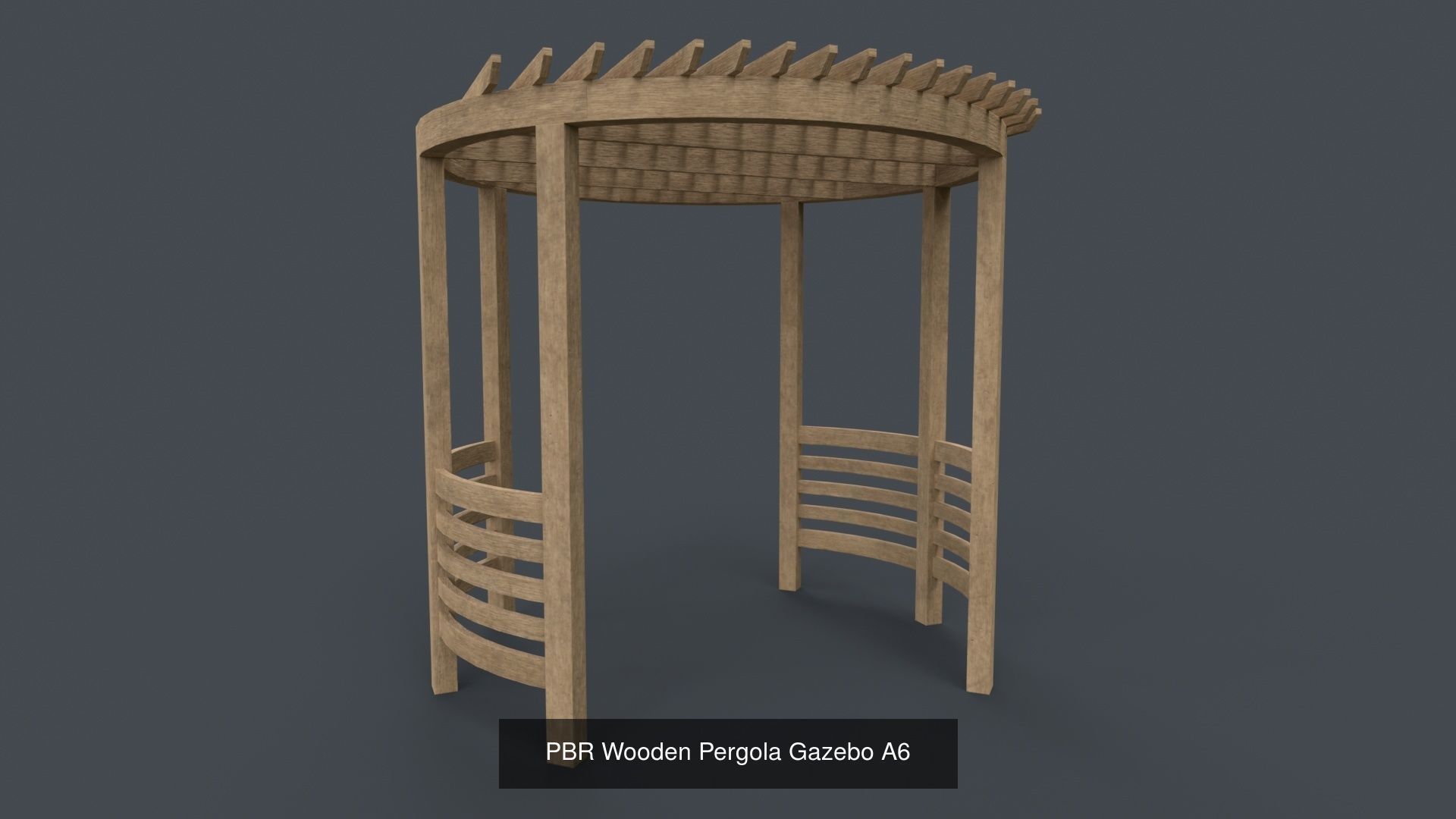 PBR Wooden Pergola Gazebo - Collection _88