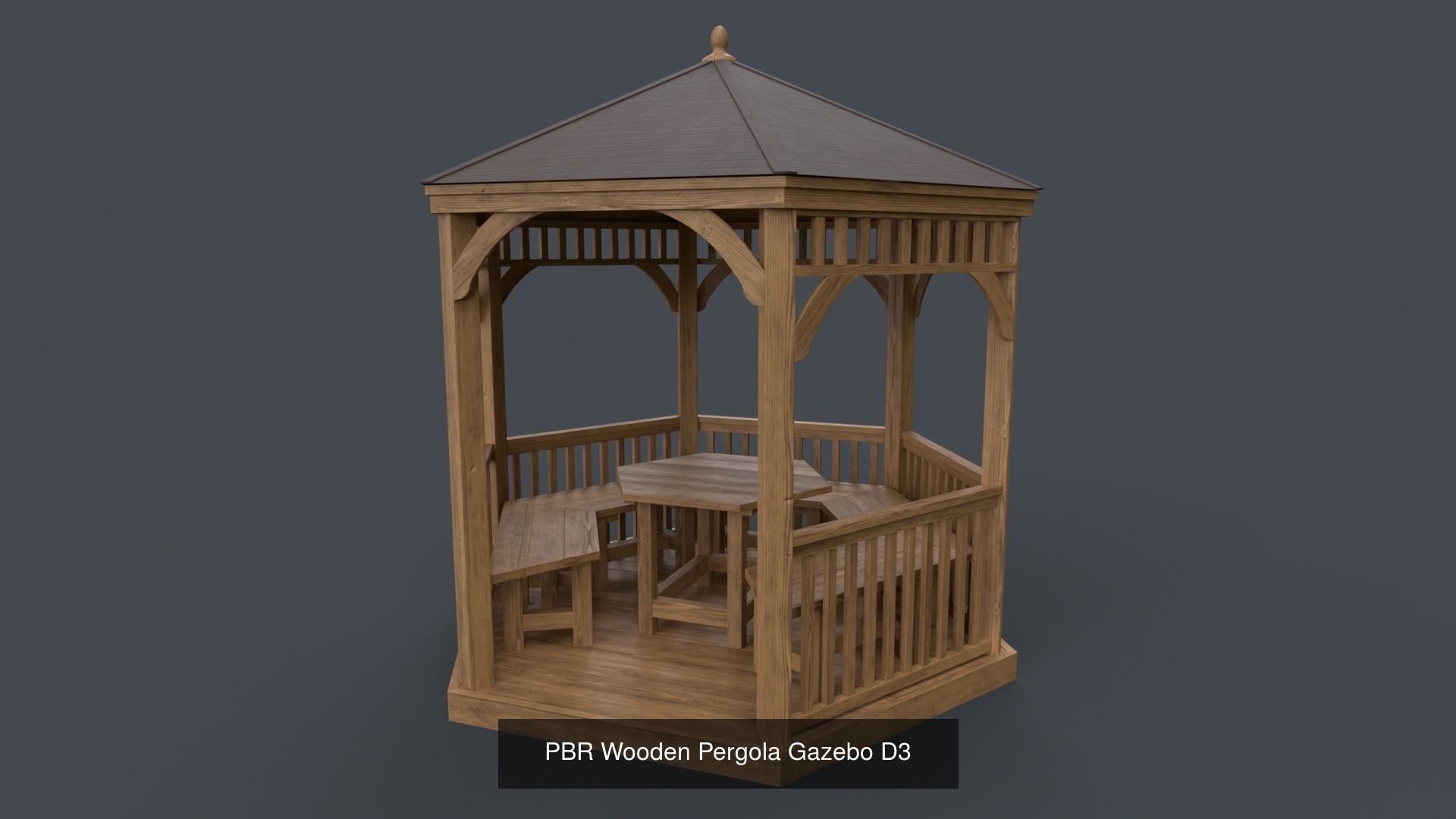 PBR Wooden Pergola Gazebo - Collection _103