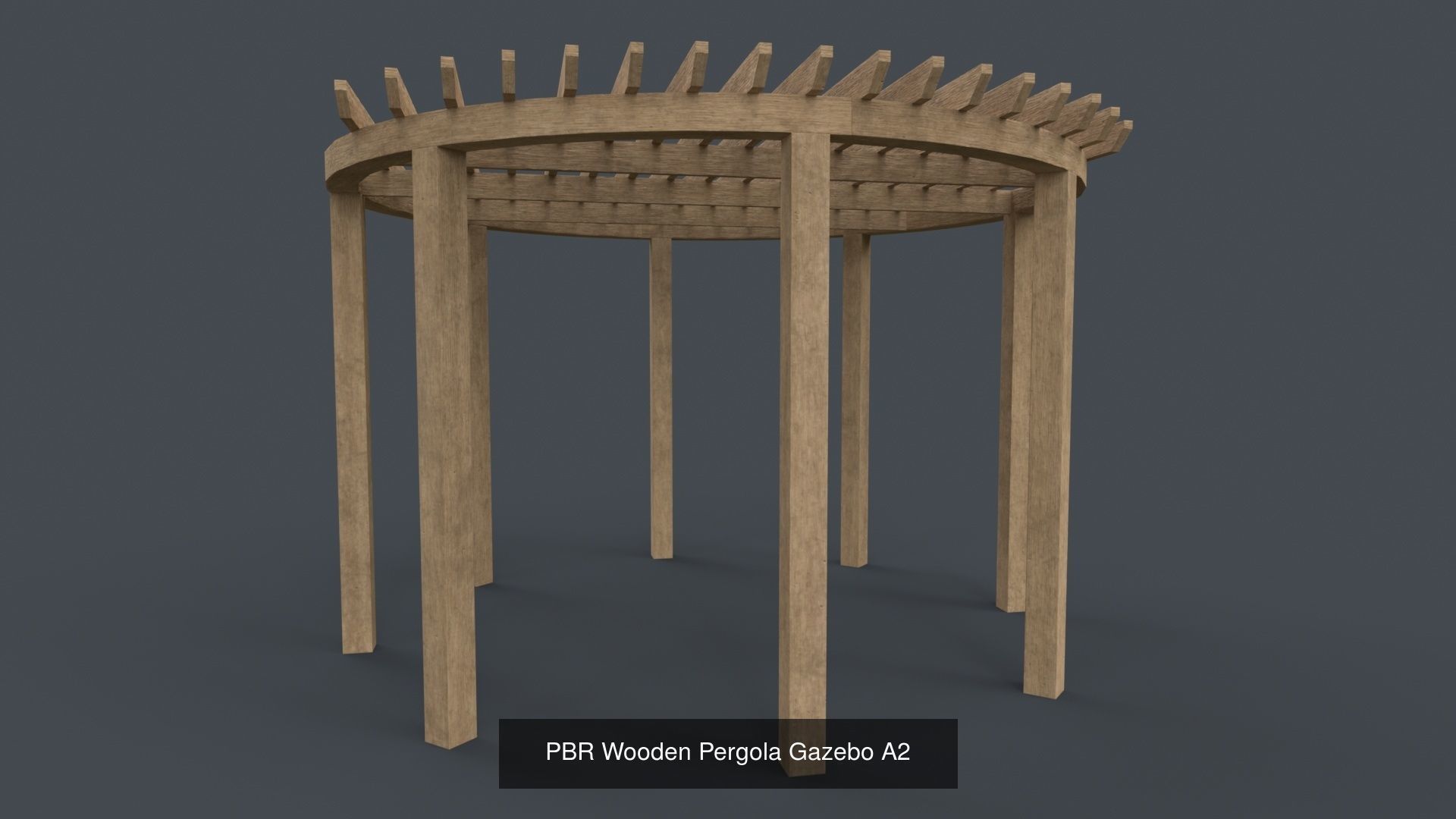PBR Wooden Pergola Gazebo - Collection _84