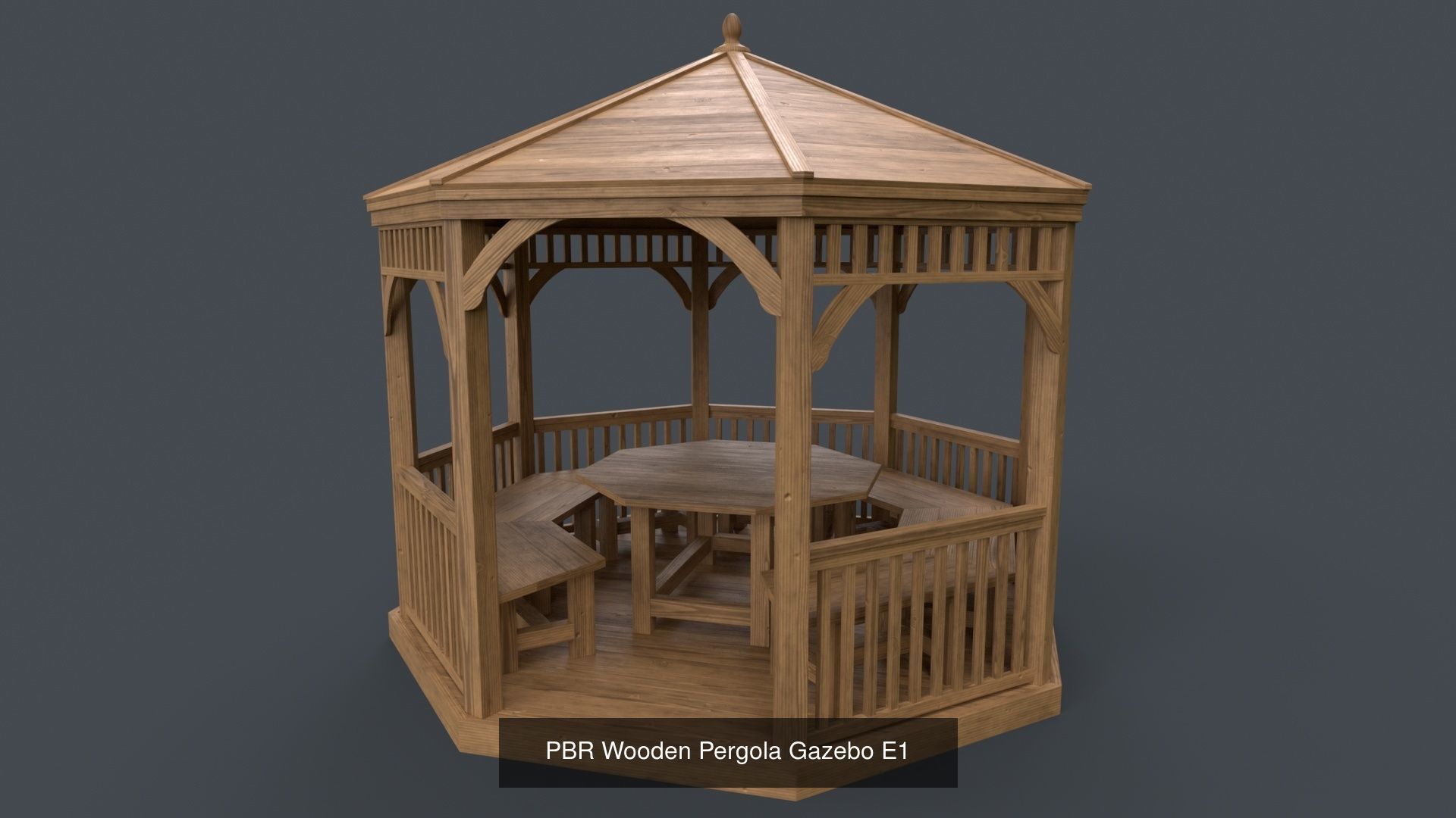 PBR Wooden Pergola Gazebo - Collection _104