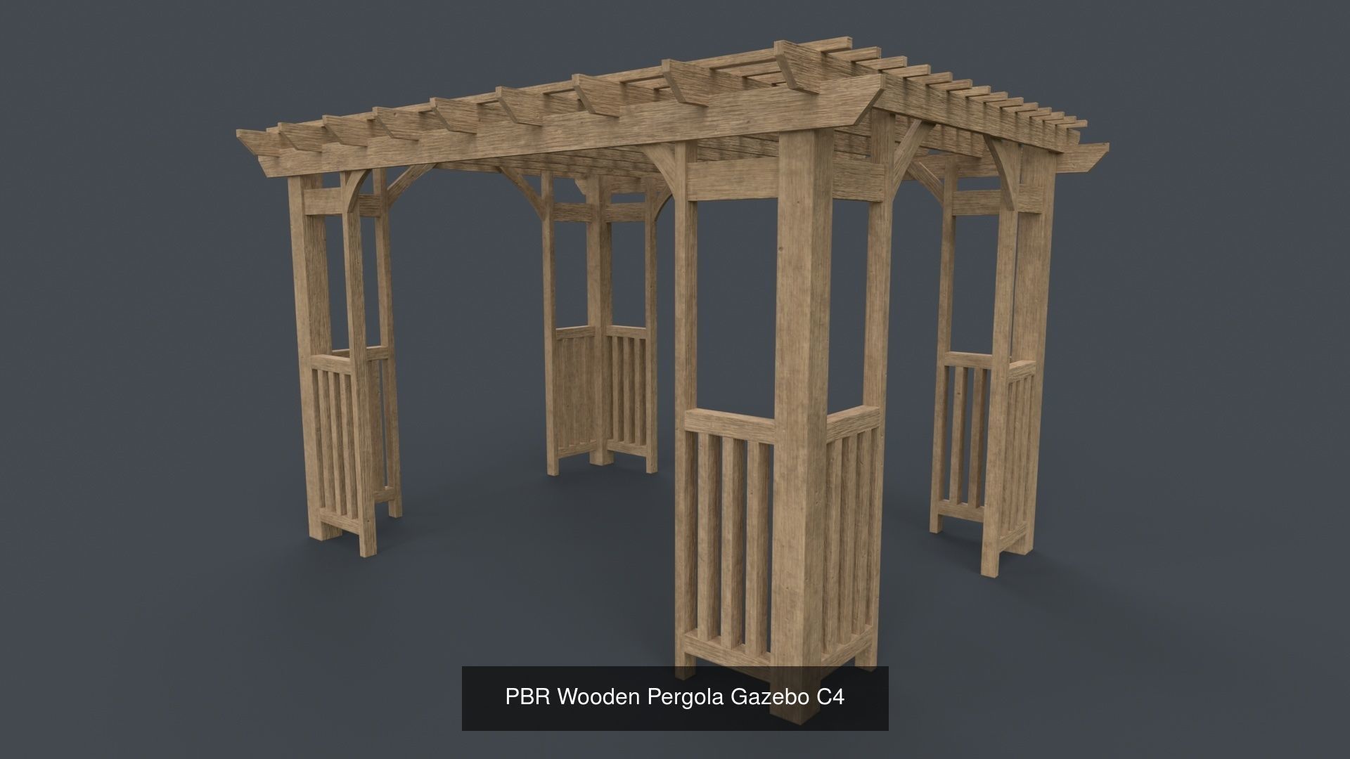 PBR Wooden Pergola Gazebo - Collection _96