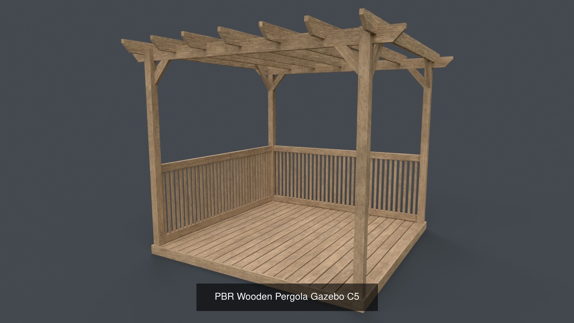 PBR Wooden Pergola Gazebo - Collection _97