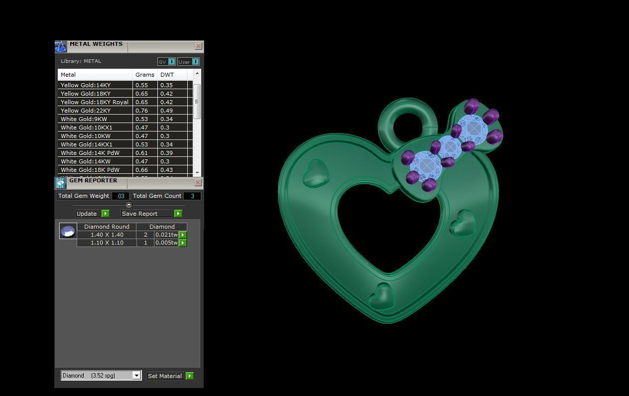 Kids Heart Pendants 3dm STL OBJ FBX Renders Details 3D print model_4