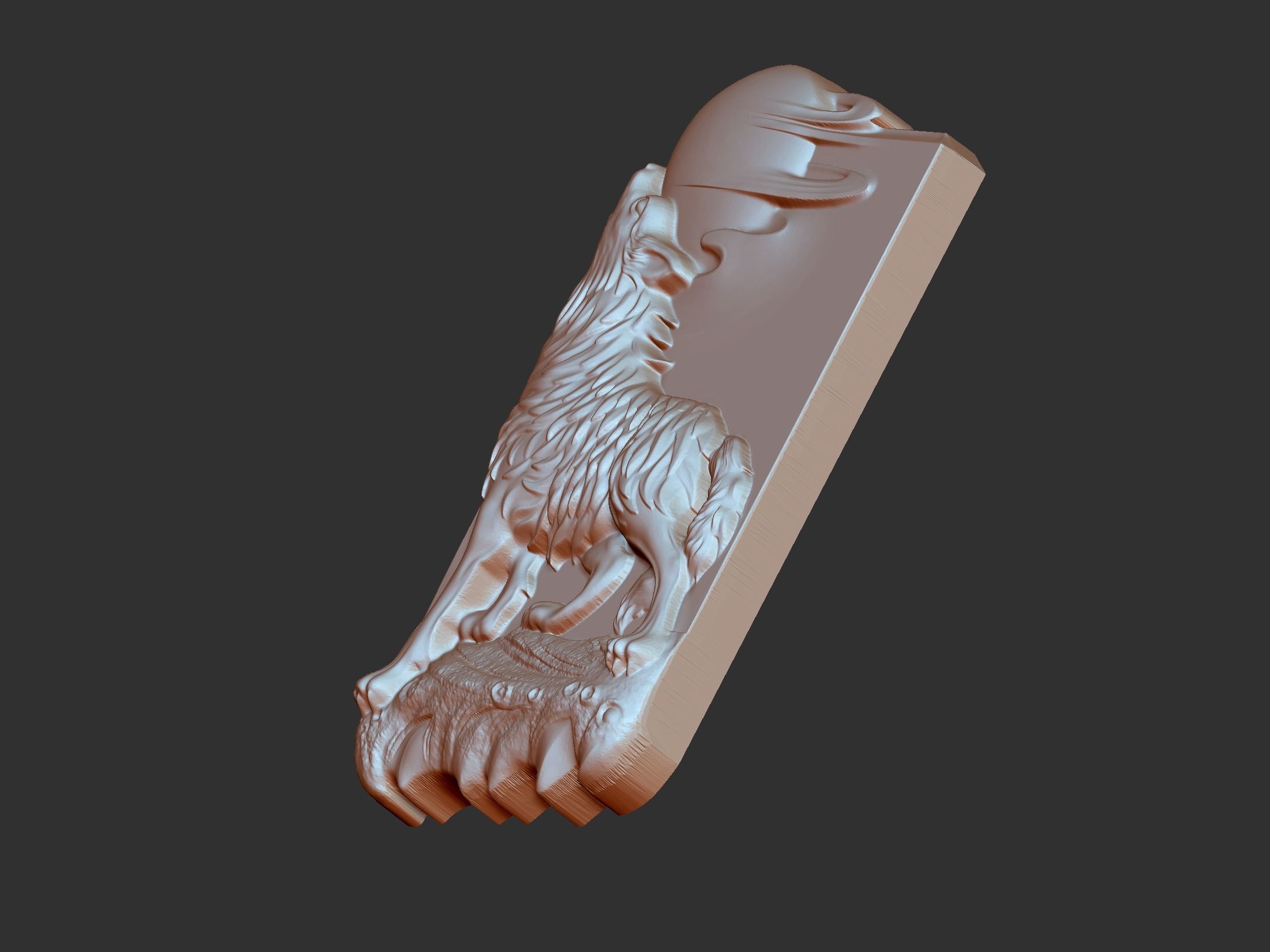 Howling Wolf 3D print model_1